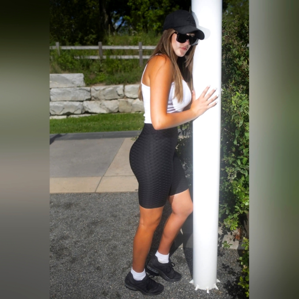Black Booty Lift Biker Shorts for Women- As Seen on TikTok